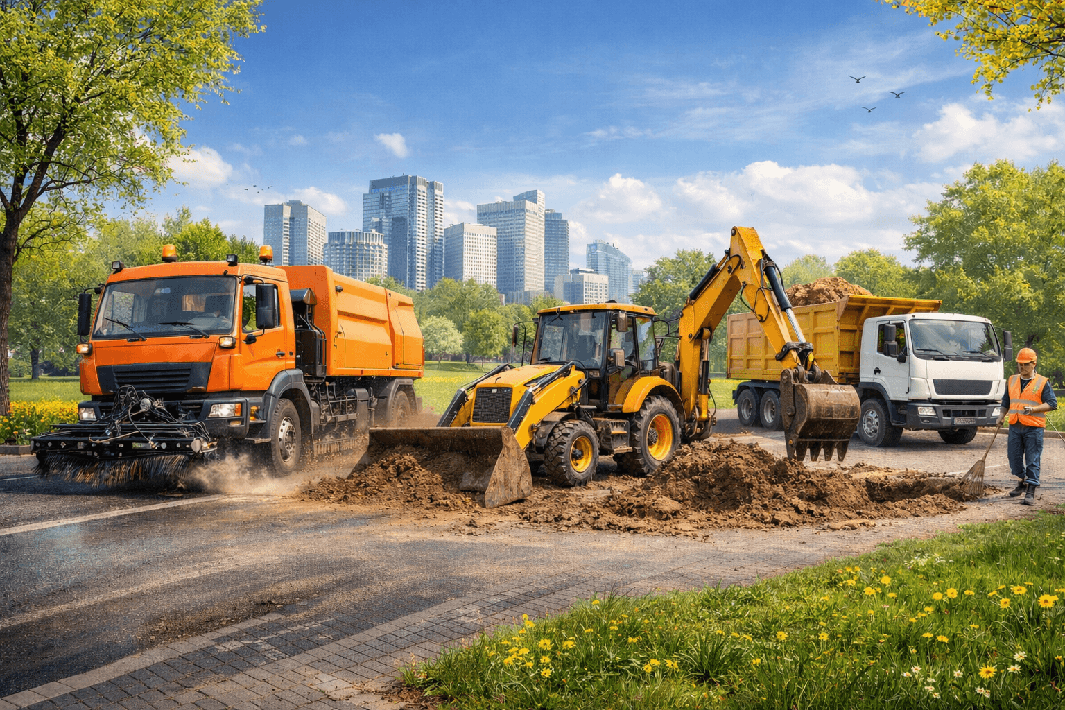 Весеннее благоустройство территорий: какую технику арендовать